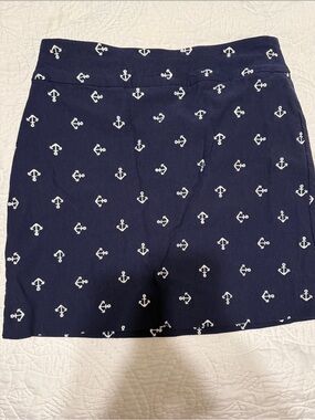 Charter Club Navy Blue Mini Skirt with White Anchor Print